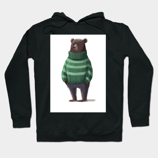 Bear in Winter Pullover Hoodie by maxcode